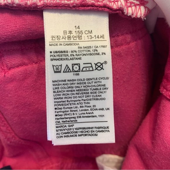 Big Girl's Sz 14 Gap 70s Flare Chino Pants Jeans Pockets Hot Pink Bootcut Style - Picture 9 of 13